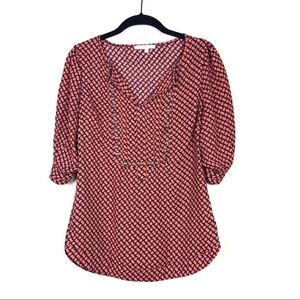 StitchFix 41 Hawthorn Orange Navy Bronze Studs Top